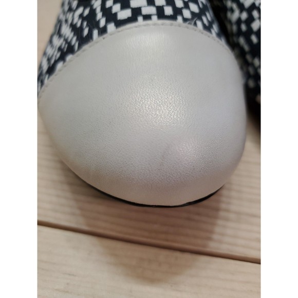 Munro Henlee Ballet Dress Flats Shoes Cap Toe Black Cream Check Women's 10W EUC - Picture 7 of 13